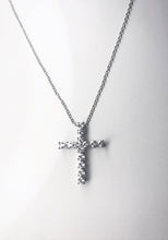 Silver Cubic Zirconia Cross Necklace